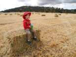 Cowboy Colton on a hay bale