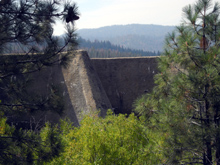 Front of the concrete arch dam