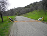 Cattle guard at the approach to the parking lot