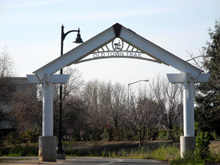 This arch marks the start of the trail