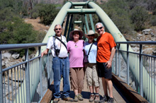 The Ramblers on the bridge over the San Joaquin River
