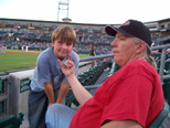 Mikie & dad Tim at a Fresno Grizzlies baseball game