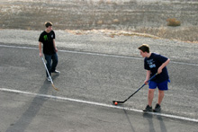 Street hockey with Aaron & Mikie
