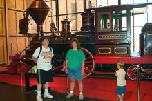 Tim, Teri & Mikie Liddle in the California State Railroad Museum in Sacramento, 2001