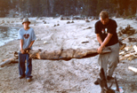   Johnny and Dustin, preparing a really huge camp fire