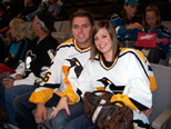 Johnny & Brittany at the Sharks-Penguins game in October 2008