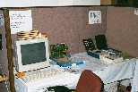 Hans Franke's exhibit table with the Commodore KIM-1