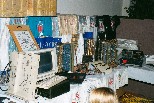 Dale Luck's exhibit table with parts of the Amiga Lorraine